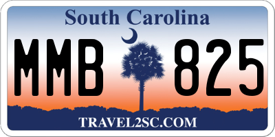 SC license plate MMB825