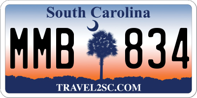SC license plate MMB834