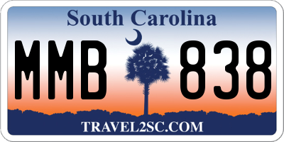 SC license plate MMB838
