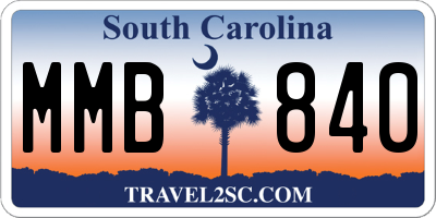 SC license plate MMB840