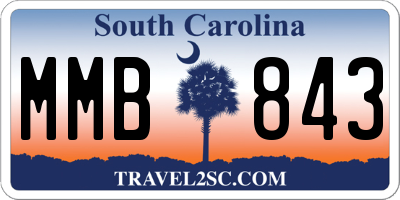 SC license plate MMB843