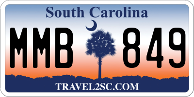 SC license plate MMB849