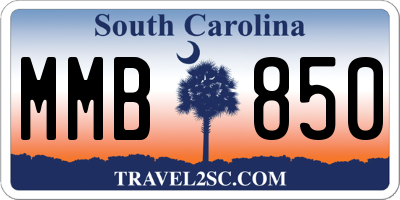 SC license plate MMB850
