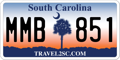 SC license plate MMB851