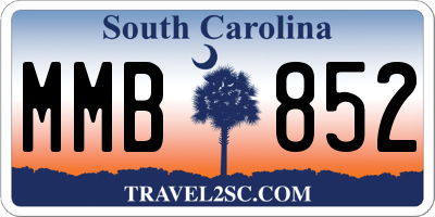 SC license plate MMB852