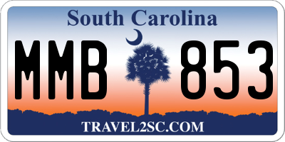 SC license plate MMB853