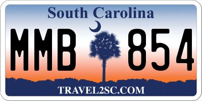 SC license plate MMB854