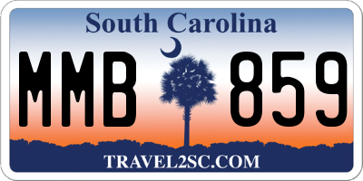 SC license plate MMB859