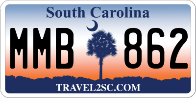 SC license plate MMB862