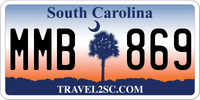 SC license plate MMB869