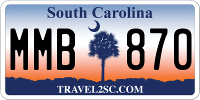 SC license plate MMB870