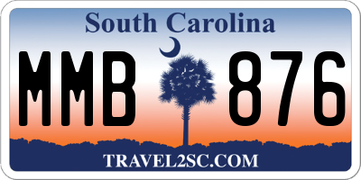 SC license plate MMB876