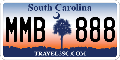 SC license plate MMB888