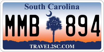 SC license plate MMB894