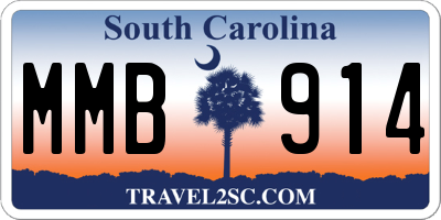 SC license plate MMB914