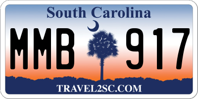 SC license plate MMB917