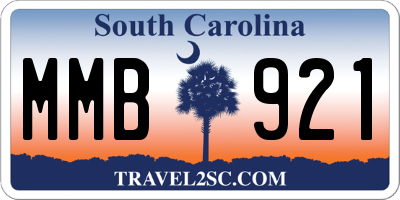 SC license plate MMB921