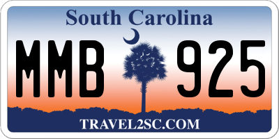 SC license plate MMB925