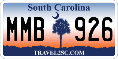 SC license plate MMB926