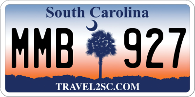 SC license plate MMB927