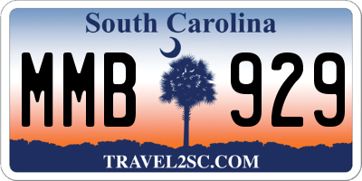 SC license plate MMB929