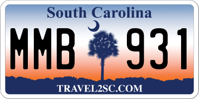 SC license plate MMB931