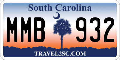 SC license plate MMB932