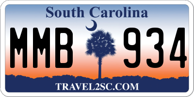 SC license plate MMB934