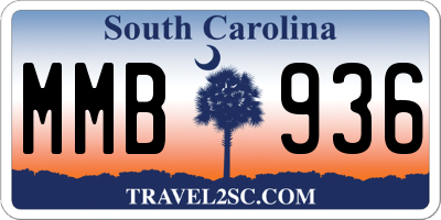 SC license plate MMB936