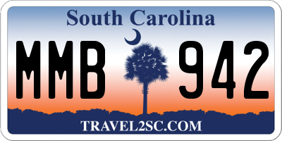 SC license plate MMB942
