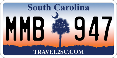SC license plate MMB947