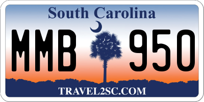 SC license plate MMB950