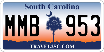 SC license plate MMB953