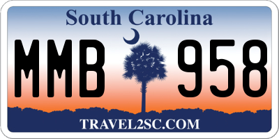 SC license plate MMB958
