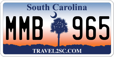 SC license plate MMB965