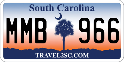 SC license plate MMB966