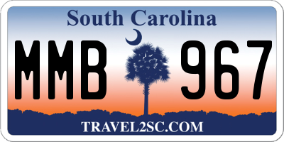 SC license plate MMB967