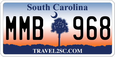 SC license plate MMB968