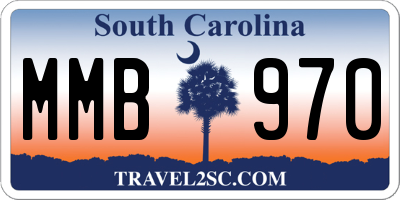 SC license plate MMB970