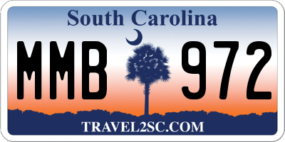 SC license plate MMB972