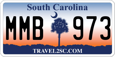 SC license plate MMB973