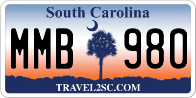 SC license plate MMB980