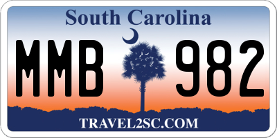 SC license plate MMB982