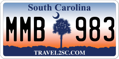 SC license plate MMB983