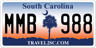 SC license plate MMB988