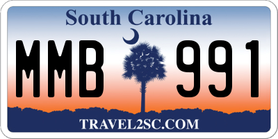 SC license plate MMB991