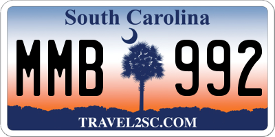 SC license plate MMB992