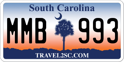 SC license plate MMB993