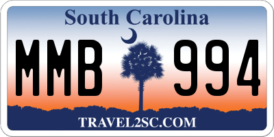 SC license plate MMB994