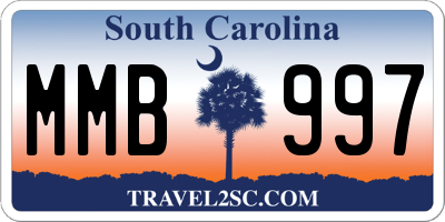 SC license plate MMB997